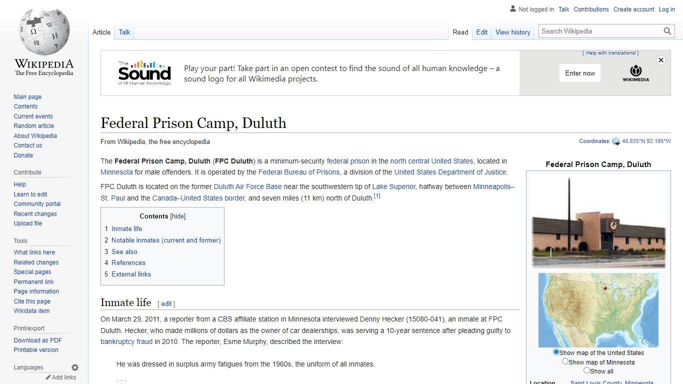 Federal Prison Camp, Duluth - Wikipedia